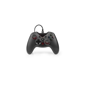 Nedis GGPD110BK, Gamepad, PC, D-måtte, Hjemknap, Knappen Vælg, Knappen Start, Knappen Turbo, Digital, Ledningsført, USB