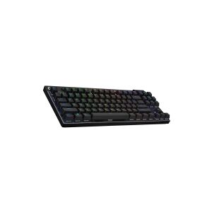 Logitech G PRO X - Tastatur - tenkeyless - bagbelyst - Bluetooth, 2.4 GHz - tastkontakt: GX Red Linear - sort