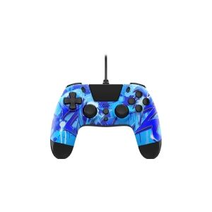 GIOTECK New--PS4 VX-4 WIRED CONTROLLER BLUE LIGHTNING - Trådløs spillekontrolenhed - Sony PlayStation 4