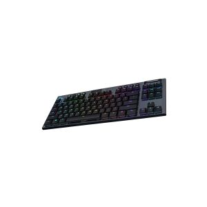 Logitech G915 TKL Tenkeyless LIGHTSPEED Wireless RGB Mechanical Gaming Keyboard - Tastatur - bagbelyst - USB, Bluetooth, 2.4 GHz - Nordisk - tastkontakt: GL Clicky - kulsort