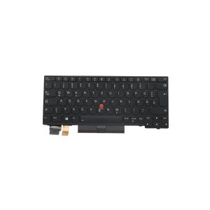 Lenovo Lite-On - Notebooks udskiftningstastatur - med Trackpoint - bagbelyst - tysk - sort - for ThinkPad L13 Gen 2 20VH, 20VJ  L13 Yoga Gen 2 20VK, 20VL  X13 Gen 1 20T2, 20T3, 20UF, 20UG