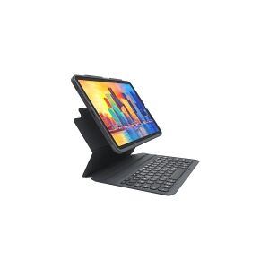 ZAGG Pro Keys - Tastatur og folio-kasse - bagbelyst - Bluetooth - Nordisk - sort/grå tastatur, sort/grå etui - for Apple 10.9-inch iPad Air (4. generation, 5. generation)
