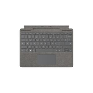 Microsoft Surface Pro Signature Keyboard - Tastatur - med touchpad, accelerometer, Surface Slim Pen 2 opbevaring og opladningsbakke - QWERTY - nordisk (dansk/finsk/norsk/svensk) - platinum - kommerciel - for Surface Pro 8, Pro X