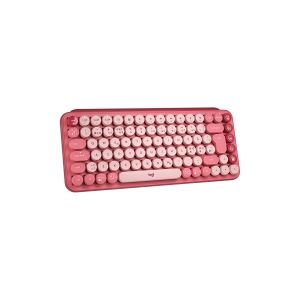 Logitech POP Keys Wireless (With Emoji Keys) - Tastatur - Trådløs - Bluetooth / Logi Bolt USB receiver - Kbd: Nordisk - Heartbraker Rose