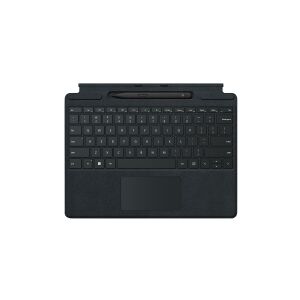 Microsoft Surface Pro Signature Keyboard - Tastatur - med touchpad, accelerometer, Surface Slim Pen 2 opbevaring og opladningsbakke - nordisk (dansk/finsk/norsk/svensk) - sort - kommerciel -  - for Surface Pro 8, Pro X