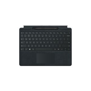 Microsoft Surface Pro Signature Keyboard - Tastatur - med touchpad, accelerometer, Surface Slim Pen 2 opbevaring og opladningsbakke - QWERTY - spansk - sort - kommerciel - med Slim Pen 2 - for Surface Pro 8