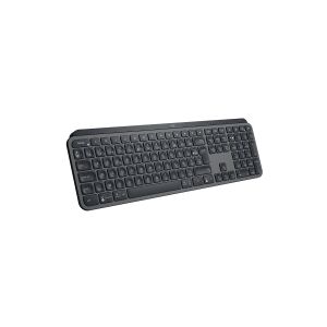 Logitech MX Keys - Tastatur - bagbelyst - Bluetooth, 2.4 GHz - QWERTY - US International - grafit