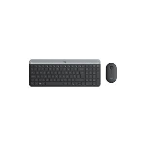 Logitech®   Slim Wireless Combo MK470 - Tastatur og mus-sæt - trådløs - 2.4 GHz - Nordisk - grafit