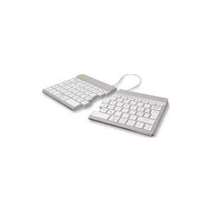 R Go Tools R-Go Ergonomic Keyboard Split break - Tastatur - med integreret brudindikator - trådløs - Bluetooth 5.0 - QWERTY - Nordisk - hvid