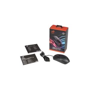 ASUS ROG Strix Impact II - Mus - højre- og venstrehåndet - optisk - 5 knapper - kabling - USB - sort - for ROG Strix G15  G17  ROG Zephyrus G14  M15  S15  S17  TUF Gaming F17  FX505  TUF505