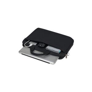 DICOTA Top Traveller Wireless Mouse Kit - Bæretaske til notebook - 15.6 - sort - med trådløs optisk mus
