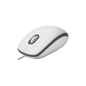 Logitech M100 - Mus - højre- og venstrehåndet - optisk - 3 knapper - kabling - USB - hvid