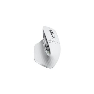 Logitech MX Master 3S (For Mac) - Mus - laser - 7 knapper - trådløs - Bluetooth, 2.4 GHz - Logitech BOLT-modtager - Pale Grey