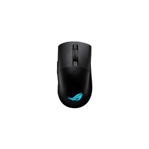 ASUS ROG Keris Wireless AimPoint - Mus - ergonomisk - højrehåndet - optisk - 5 knapper - trådløs, kabling - 2.4 GHz, USB 2.0, Bluetooth 5.1 - sort