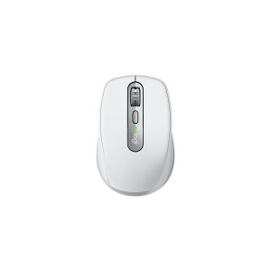 Logitech®   MX Anywhere 3S (For Business) - Mus - laser - 6 knapper - trådløs - Bluetooth, 2.4 GHz - trådløs modtager - Pale Grey