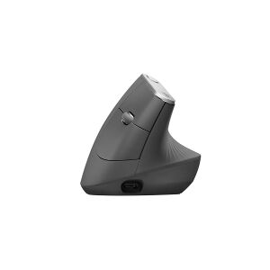 Logitech®   MX Vertical - Lodret mus - ergonomisk - optisk - 6 knapper - trådløs, kabling - Bluetooth, 2.4 GHz - trådløs modtager (USB) - grafit