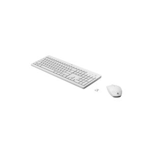 HP 230 - Tastatur og mus-sæt - trådløs - 2.4 GHz - tysk - hvid - for HP 24  Laptop 14, 14s, 15, 15s, 17  Pavilion 24, 27  Pavilion Laptop 13, 14, 15
