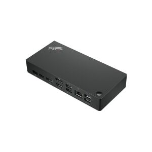 Lenovo 40AY0090UK, Ledningsført, USB 3.2 Gen 1 (3.1 Gen 1) Type-C, 10,100,1000 Mbit/s, Sort, 4K Ultra HD, 3840 x 2160 pixel