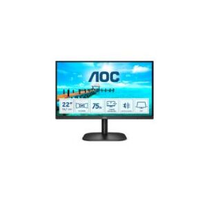 AOC 22B2H/EU - LED-skærm - 22 (21.5 til at se) - 1920 x 1080 Full HD (1080p) @ 75 Hz - VA - 200 cd/m² - 3000:1 - 4 ms - HDMI, VGA - sort