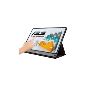 ASUS ZenScreen Touch MB16AMT - LCD-skærm - 15.6 - bærbar - touchscreen - 1920 x 1080 Full HD (1080p) - IPS - 250 cd/m² - 700:1 - 5 ms - Micro HDMI, USB-C - højtalere - mørkegrå