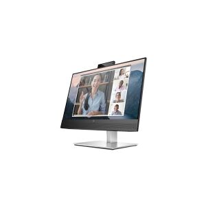 HP E24mv G4 Conferencing Monitor - E-Series - LED-skærm - 23.8 - 1920 x 1080 Full HD (1080p) @ 60 Hz - IPS - 250 cd/m² - 1000:1 - 5 ms - HDMI, VGA, DisplayPort - højtalere - sølv, sort hoved