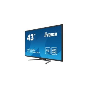 iiyama ProLite X4373UHSU-B1 - LED-skærm - 43 (42.5 til at se) - 3840 x 2160 4K @ 60 Hz - VA - 400 cd/m² - 4000:1 - 3 ms - 2xHDMI, DisplayPort, Mini DisplayPort - højtalere - mat sort