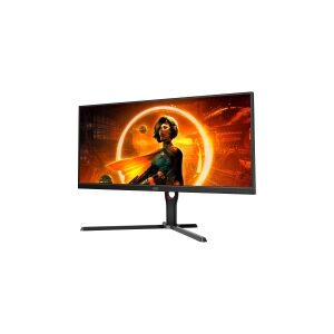 AOC Gaming U34G3XM - G3 Series - LED-skærm - gaming - 34 - 3440 x 1440 UWQHD @ 144 Hz - VA - 300 cd/m² - 3000:1 - HDR10 - 1 ms - 2xHDMI, DisplayPort - sort, rød