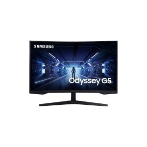 Samsung Odyssey G5 C27G55TQBU - G55T Series - LED-skærm - kurvet - 27 - 2560 x 1440 WQHD @ 144 Hz - VA - 300 cd/m² - 2500:1 - HDR10 - 1 ms - HDMI, DisplayPort - sort