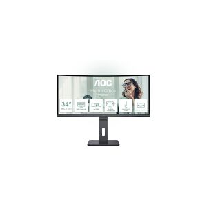 AOC CU34P3CV, 86,4 cm (34), 3440 x 1440 pixel, UltraWide Quad HD, LED, 4 ms, Sort