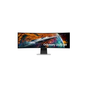 Samsung Odyssey OLED G9 S49CG950SU - G95SC Series - OLED-monitor - Smart - gaming - kurvet - 49 - 5120 x 1440 UWQHD @ 240 Hz - 250 cd/m² - 1000000:1 - DisplayHDR 400 True Black - 0.03 ms - DisplayPort, Micro HDMI, HDMI - højtalere - sølv