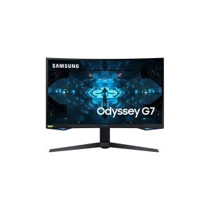 Samsung Odyssey G7 C27G75TQSP - G75T Series - QLED-monitor - gaming - kurvet - 27 (26.9 til at se) - 2560 x 1440 WQHD @ 240 Hz - VA - 600 cd/m² - 2500:1 - DisplayHDR 600 - 1 ms - HDMI, 2xDisplayPort - sort