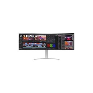 LG Electronics LG UltraWide 49BQ95C-W - LED-skærm - kurvet - 49 - 5120 x 1440 UltraWide Dual QHD @ 144 Hz - Nano IPS - 400 cd/m² - 1000:1 - DisplayHDR 400 - 5 ms - 2xHDMI, DisplayPort, USB-C - højtalere