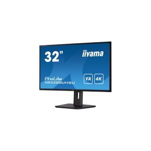 iiyama ProLite XB3288UHSU-B5 - LED-skærm - 32 (31.5 til at se) - 3840 x 2160 4K @ 60 Hz - VA - 300 cd/m² - 3000:1 - 3 ms - 2xHDMI, DisplayPort - højtalere - sort, mat