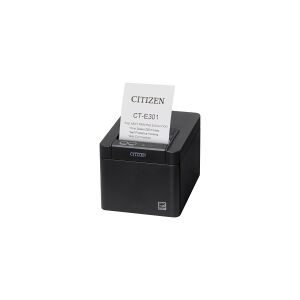 Citizen CT-E301 - Kvitteringsprinter - to-farvet (monokrom) - direkte termisk - Rulle (7,95 cm), Rulle (5,75 cm) - 203 dpi - op til 250 mm/sek. - USB 2.0 - skærer - sort