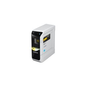 Epson LabelWorks LW-600P - Etikettemaskine - S/H - termo transfer - Rulle (2,4 cm) - 180 dpi - op til 15 mm/sek. - USB, Bluetooth - skærer - sensor til åbent dække - sort, bleg grå