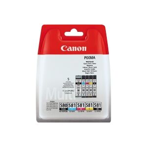 Canon PGI-580/CLI-581 PGBK/C/M/Y/BK Multi Pack - 5 pakker - sort, gul, cyan, magenta, pigmenteret sort - original - boks - blækbeholder - for PIXMA TS6251, TS6350, TS6351, TS705, TS8252, TS8350, TS8351, TS8352, TS9550, TS9551