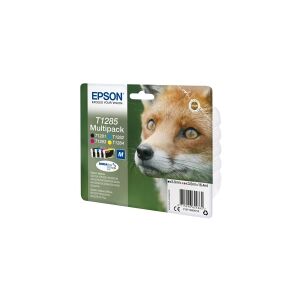 Epson T1285 Multipack - 4 pakker - sort, gul, cyan, magenta - original - blister med RF/akustisk alarm - blækpatron (alternativ til: Epson T1285) - for Stylus S22, SX130, SX230, SX235, SX430, SX435, SX438, SX440, SX445  Stylus Office BX305