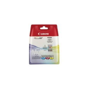 Canon CLI-521 Multipack - 3 pakker - 9 ml - gul, cyan, magenta - original - blækbeholder - for PIXMA iP3600, iP4700, MP540, MP550, MP560, MP620, MP63