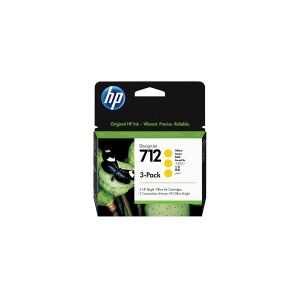 HP 712 - 3 pakker - 29 ml - gul - original - DesignJet - blækpatron - for DesignJet Studio, T210, T230, T250, T630, T650