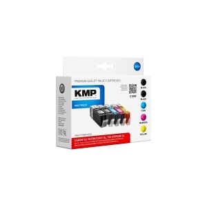 KMP MULTIPACK C100V - 5 pakker - sort, gul, cyan, magenta - kompatibel - blækpatron (alternativ til: Canon 6431B001, Canon 6443B001, Canon 6444B001, Canon 6445B001, Canon 6446B001, Canon CLI-551BK XL, Canon CLI-551C XL, Canon CLI-551M XL, Canon CLI-551Y X