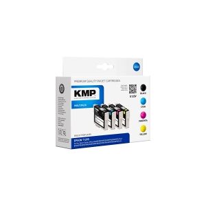 KMP MULTIPACK E125V - 4 pakker - sort, gul, cyan, magenta - kompatibel - blækpatron (alternativ til: Epson T1291, Epson T1292, Epson T1293, Epson T1294) - for Epson Stylus SX230, SX430, SX438  WorkForce WF-3010, 3520, 3530, 3540, 7015, 7515, 7525