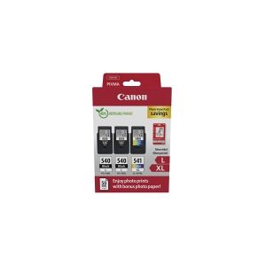 Canon PG-540L x2/CL-541XL Photo Paper Value Pack - 2 pakker - sort, farve (cyan, magenta, gul) - original - hængekasse - blækpatron/papirsæt - for PIXMA MG3250, MG3550, MG3650, MG4250, MX395, MX455, MX475, MX525, MX535, TS5150, TS5151