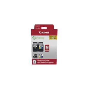 Canon PG-540/CL-541 Photo Paper Value Pack - 2 pakker - sort, farve (cyan, magenta, gul) - original - hængekasse - blækpatron/papirsæt - for PIXMA MG3250, MG3550, MG3650, MG4250, MX395, MX455, MX475, MX525, MX535, TS5150, TS5151