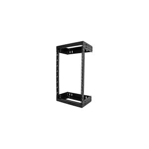 StarTech.com 18U 19 Wall Mount Network Rack, Adjustable Depth 12-20 2 Post Open Frame Server Room Rack for AV/Data/ IT Communication/Computer Equipment/Switch with Cage Nuts & Screws - 18U Adjustable Rack - Rack åben ramme - 2-pæl - vægmonterbar - sort - 