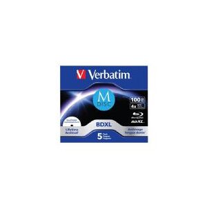 Verbatim M-Disc - 5 x BD-R XL - 100 GB 4x - printbar overflade for ink jet - cd-boks