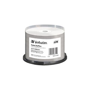 Verbatim DataLifePlus - 50 x CD-R - 700 MB 52x - hvid - printbar overflade for ink jet, bred printbar overflade - spindle