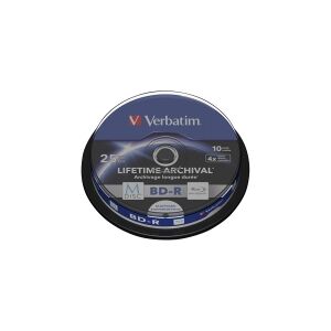 Verbatim M-Disc - 10 x BD-R - 25 GB 4x - printbar overflade for ink jet - spindle