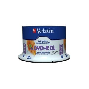 Verbatim Life Series - 50 x DVD+R DL - 8.5 GB (240min) 8x - printbar overflade - spindle