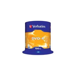 Verbatim - 100 x DVD-R - 4.7 GB 16x - sølvmatteret - spindle