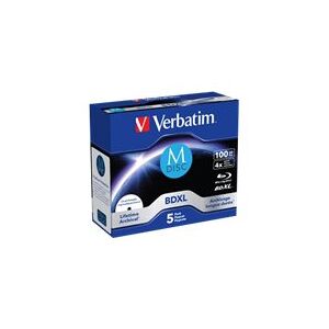 Verbatim M-Disc - 5 x BD-R XL - 100 GB 4x - printbar overflade for ink jet - cd-boks